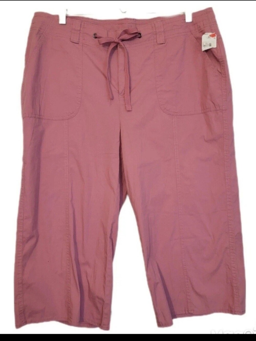 Dip Pink Cotton Blend Pedal Pushers 16W Tie Waist NWT Casual Beach Wear
